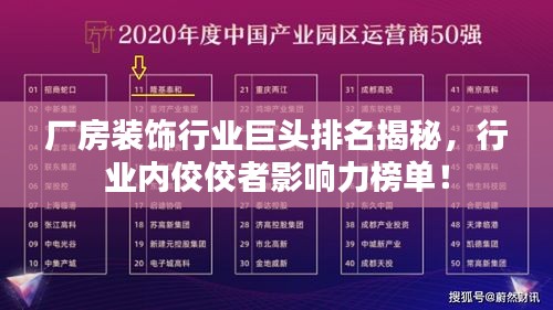 厂房装饰行业巨头排名揭秘，行业内佼佼者影响力榜单！