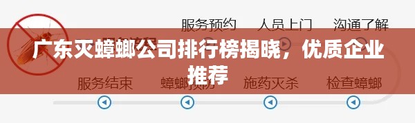 广东灭蟑螂公司排行榜揭晓，优质企业推荐