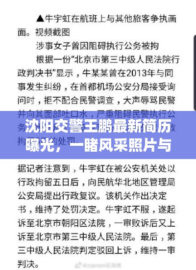 沈阳交警王鹏最新简历曝光，一睹风采照片与背景揭秘