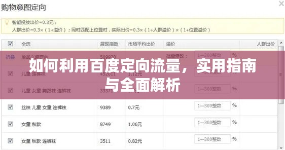 如何利用百度定向流量，实用指南与全面解析