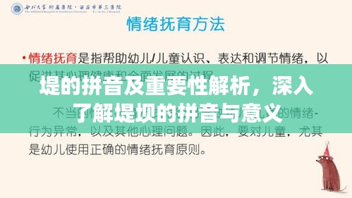 堤的拼音及重要性解析，深入了解堤坝的拼音与意义